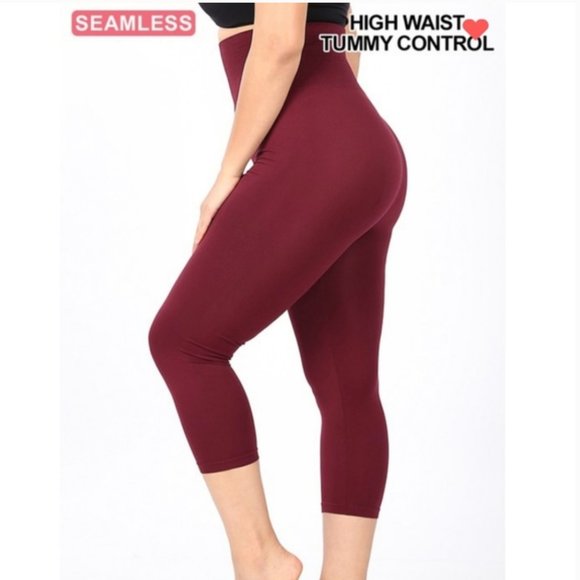 PLUS SIZE high waist tummy control capri leggings 3X - Picture 2 of 3